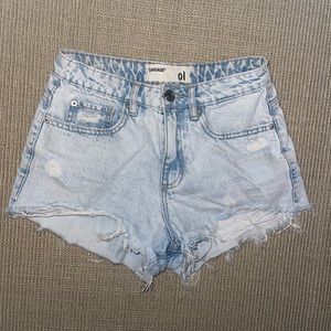 High waisted jean shorts